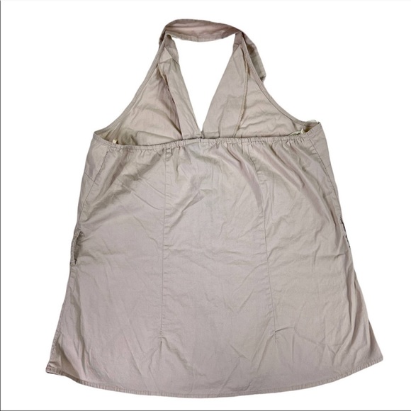 Caren Sport Sleeveless Collared Blouse Shirt Top Taupe Plus Size 2X - Picture 2 of 8